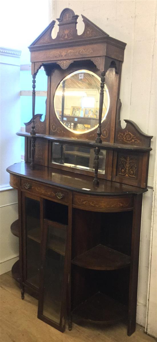 Inlaid mirrored back chiffonier(-)
